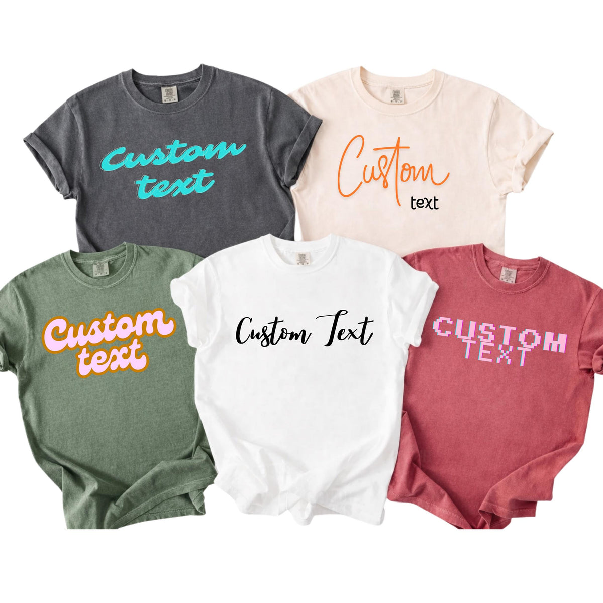 Custom Text Comfort Colors Shirt, Personalized Graphic Tee, Custom Message Shirt, Personalized Gift Idea