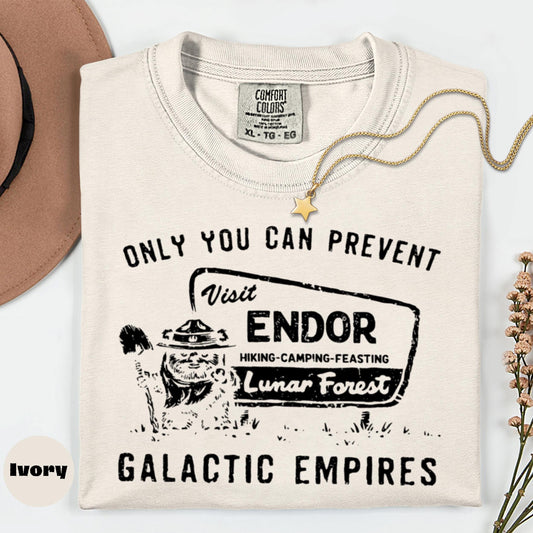 Comfort Colors Endor Shirt, Retro Sci-Fi Forest Tee