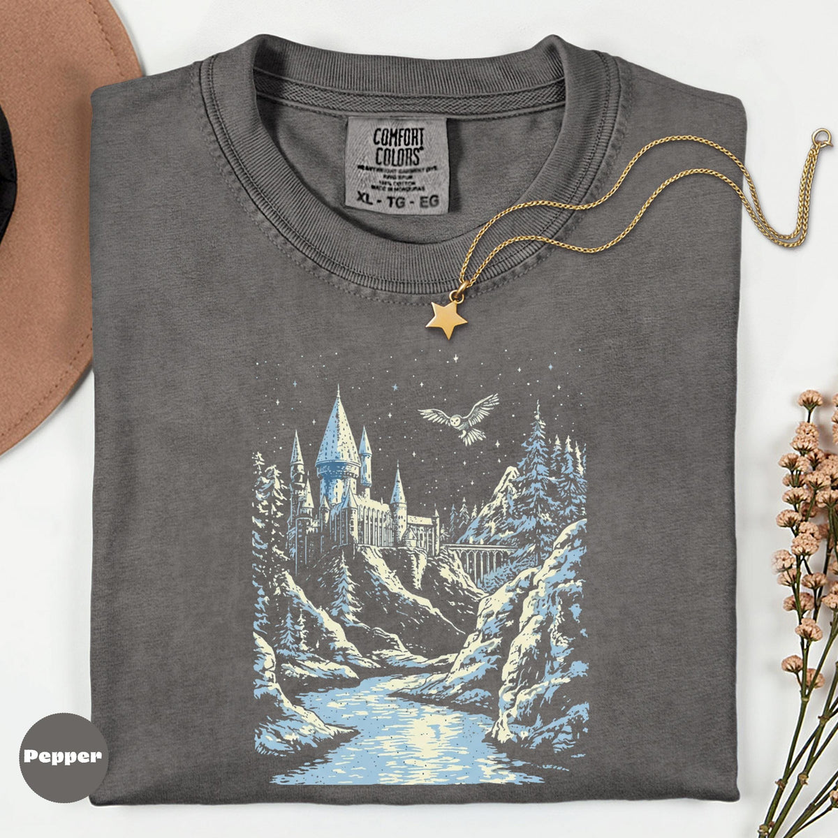 Comfort Colors Castle T-Shirt, Fantasy Landscape Graphic Tee
