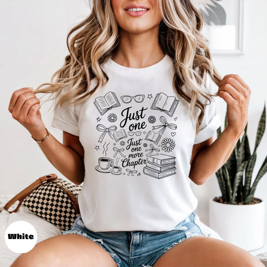 Comfort Colors Book Lover T-Shirt: Just One More Chapter Graphic Tee