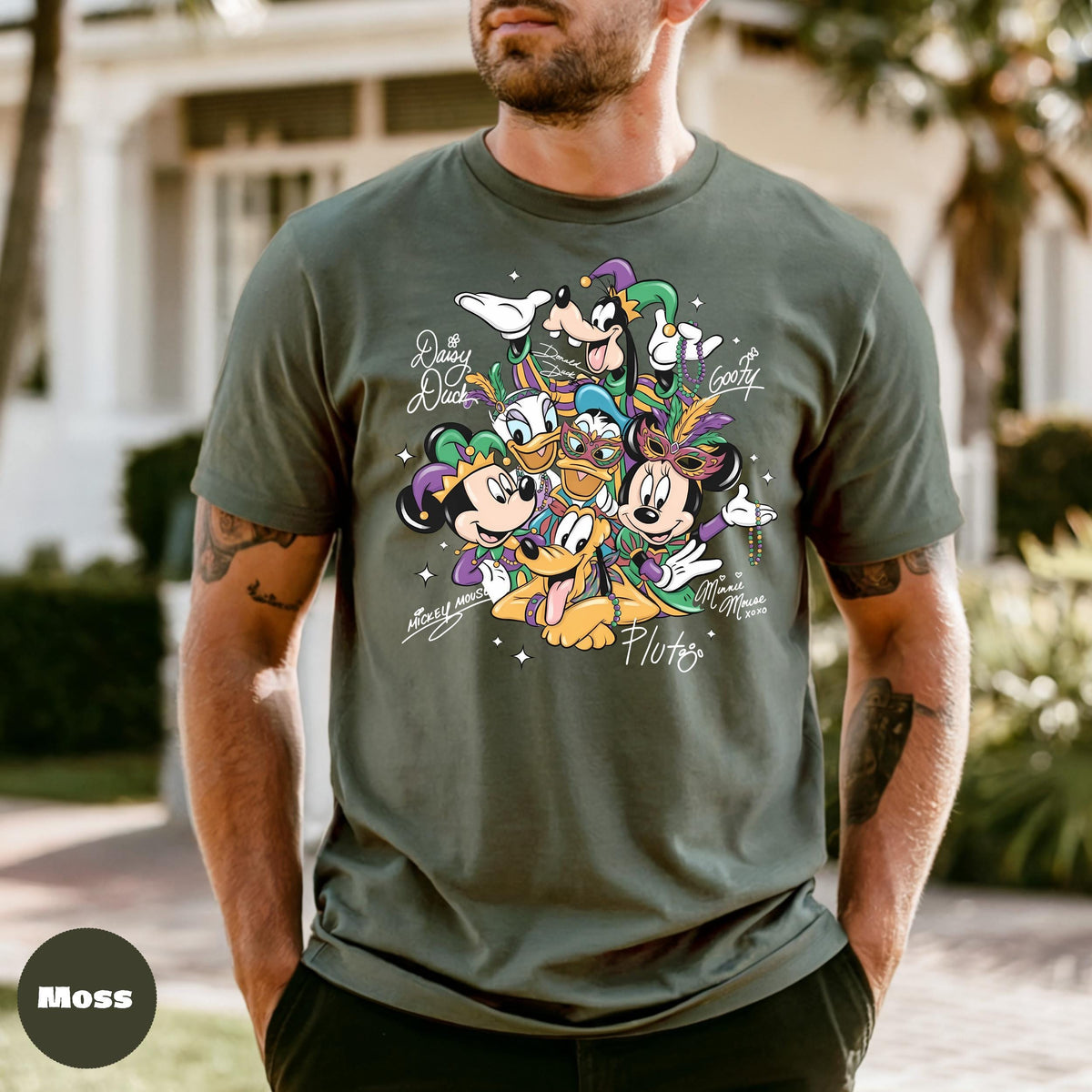 Mardi Gras Cartoon Friends Comfort Colors Shirt, Carnival Character Graphic Tee, Festive Vacation Gift