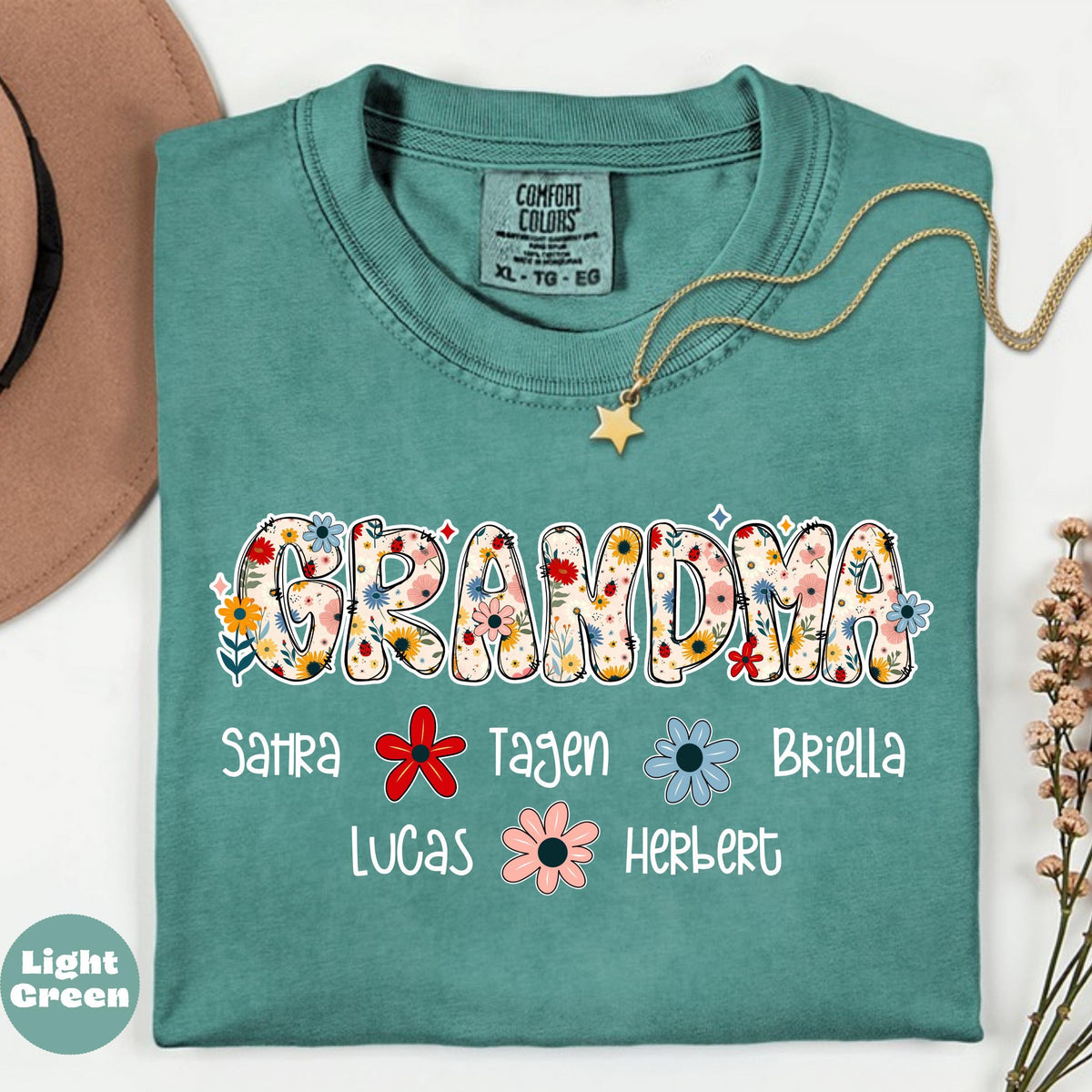 Retro Floral Mama Shirt, Personalized Name Shirt, Custom Mama Gift