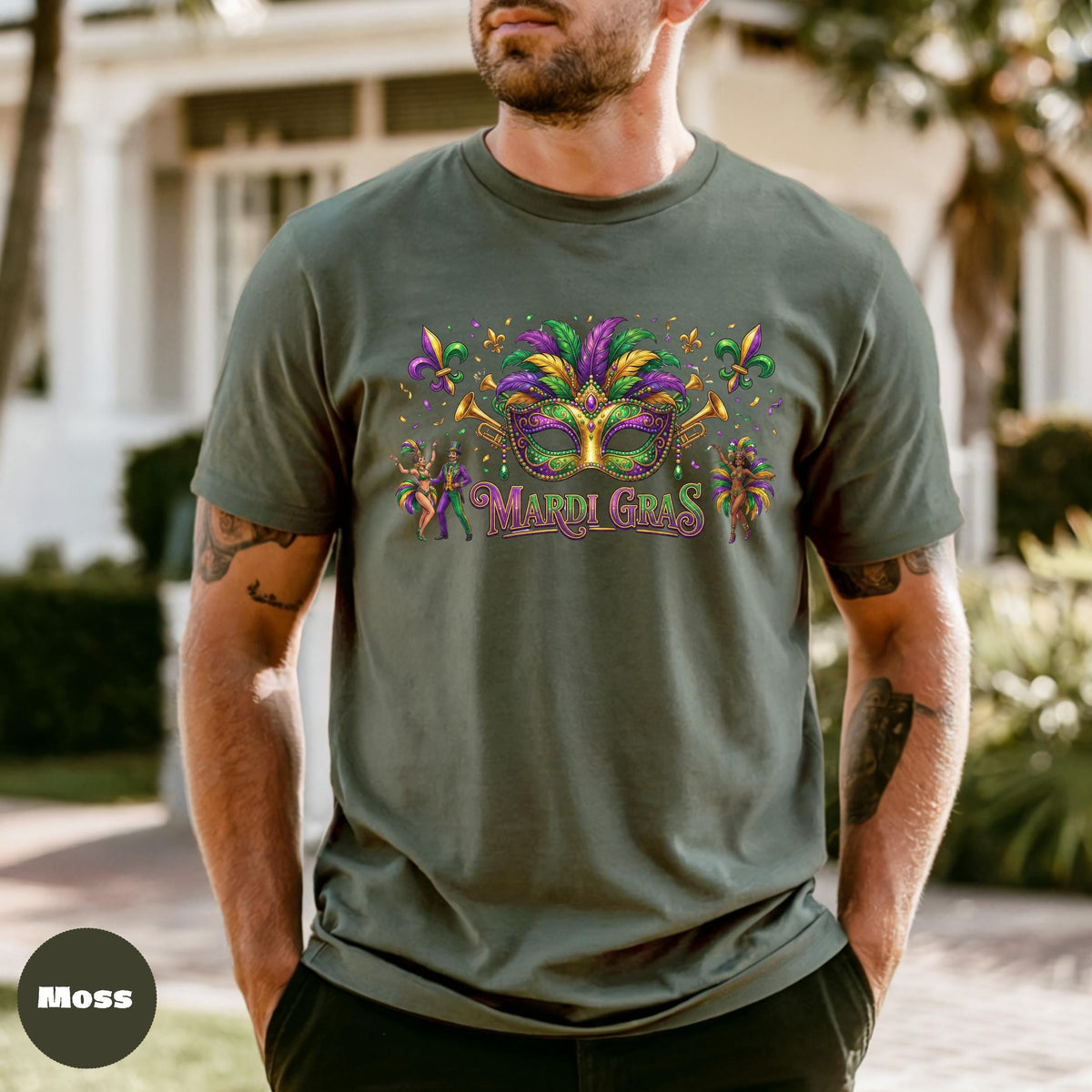 Mardi Gras Comfort Colors Shirt, Carnival Mask Graphic Tee, New Orleans Festival Outfit