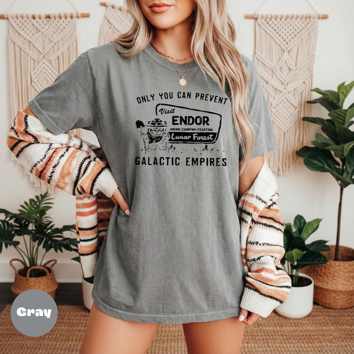 Comfort Colors Endor Shirt, Retro Sci-Fi Forest Tee