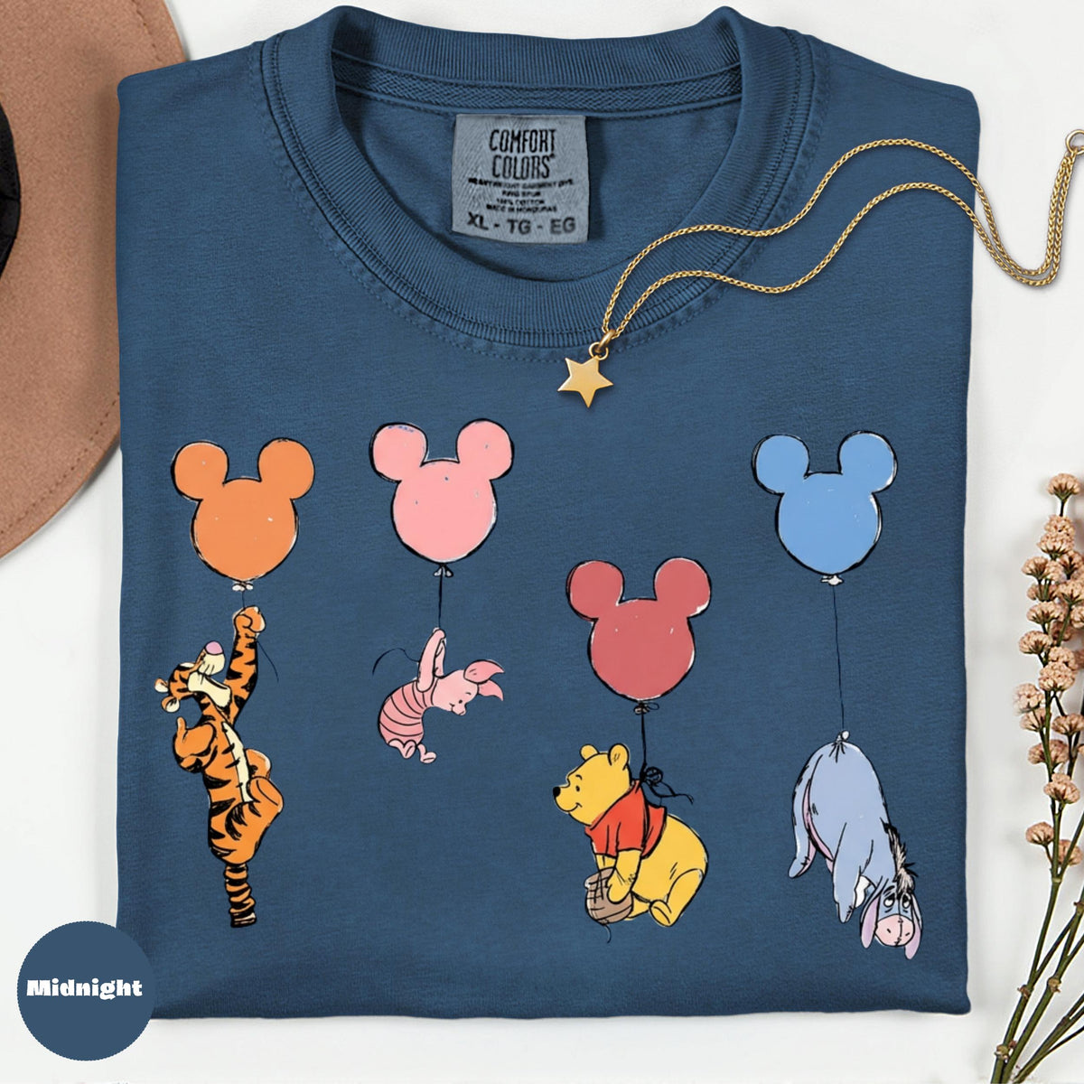 Comfort Colors Cartoon Animal Balloon Shirt, Whimsical Graphic Tee