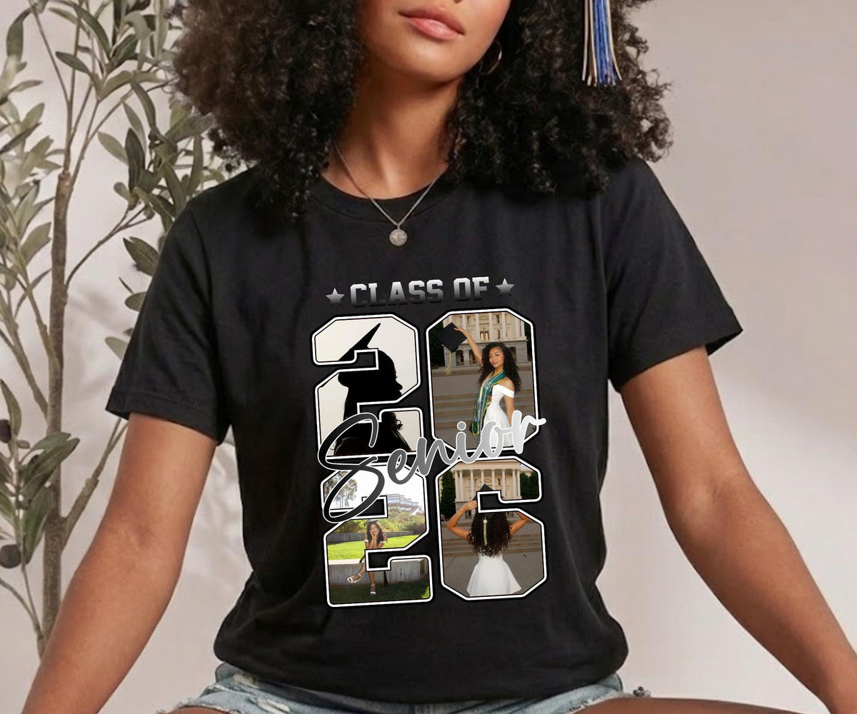 Custom Photo Senior 2026 Graduation Shirt, Personalized Graduation Tee, Senior Photo Collage Shirt