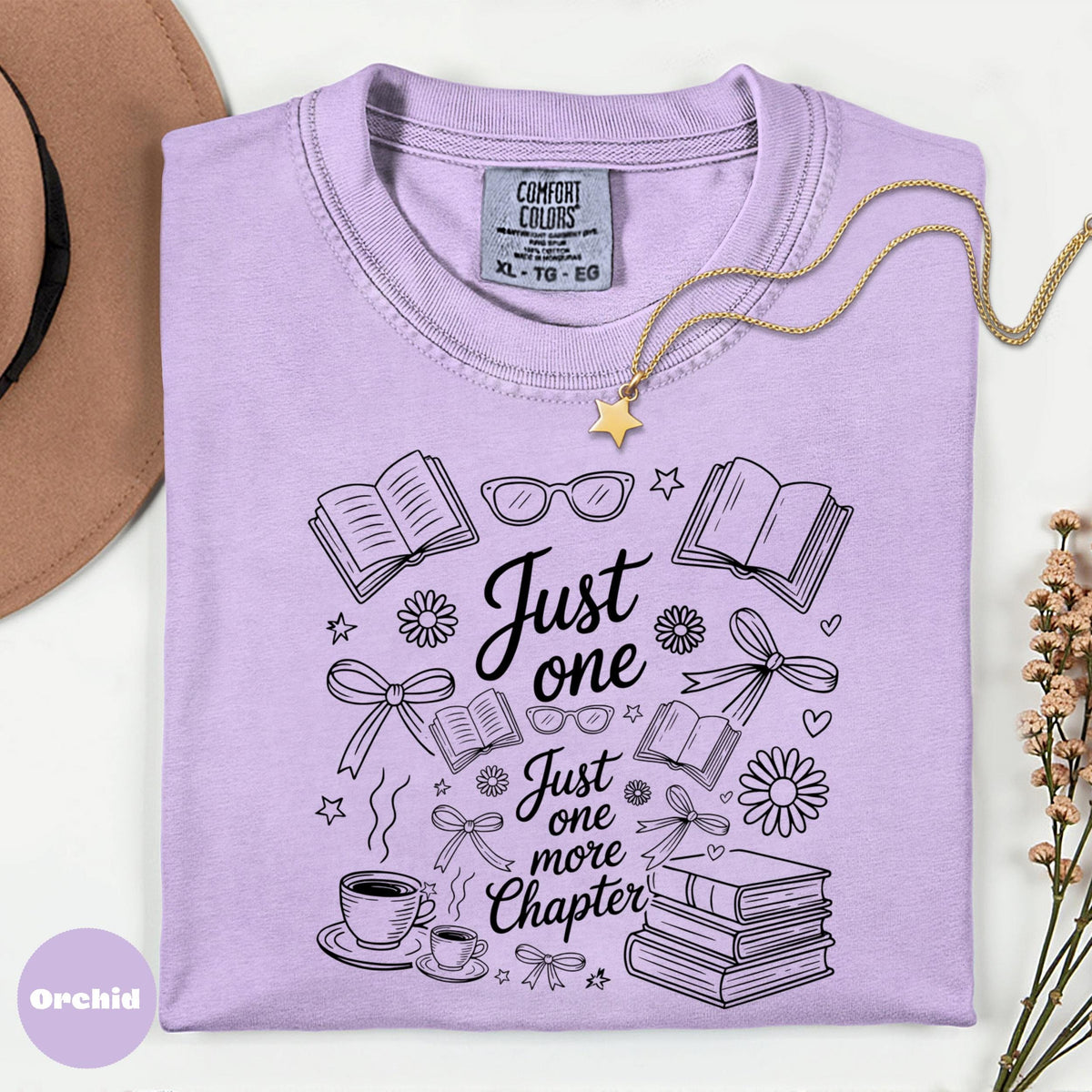 Comfort Colors Book Lover T-Shirt: Just One More Chapter Graphic Tee