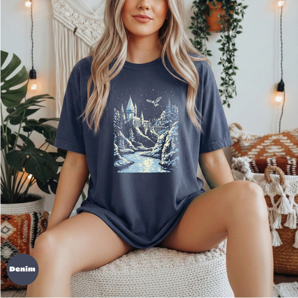 Comfort Colors Castle T-Shirt, Fantasy Landscape Graphic Tee