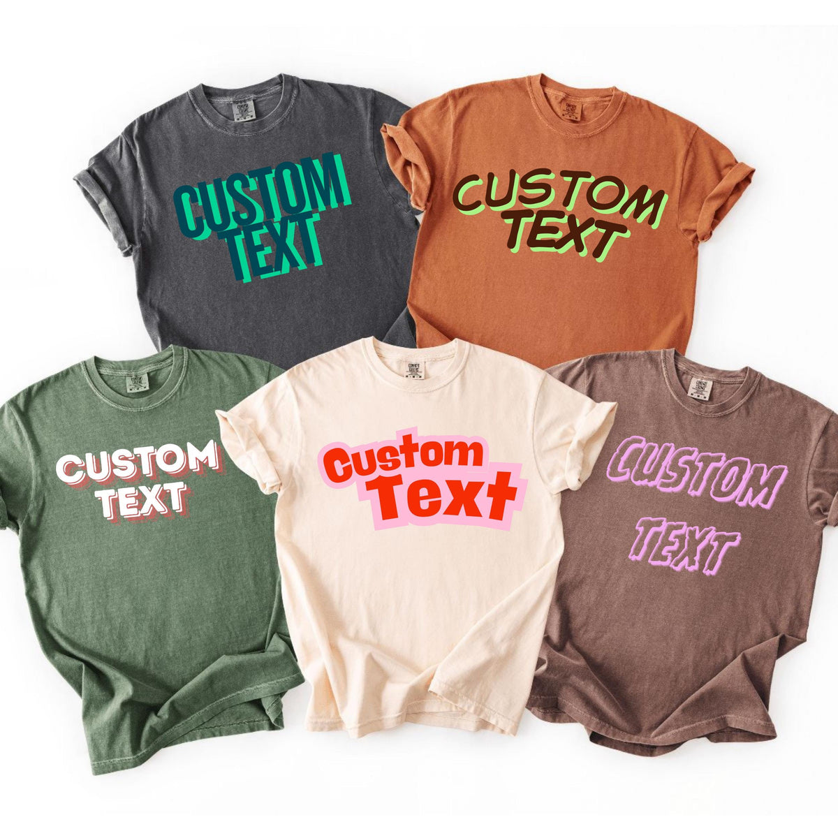 Custom Text Comfort Colors Shirt, Personalized Graphic Tee, Custom Message Shirt, Personalized Gift Idea