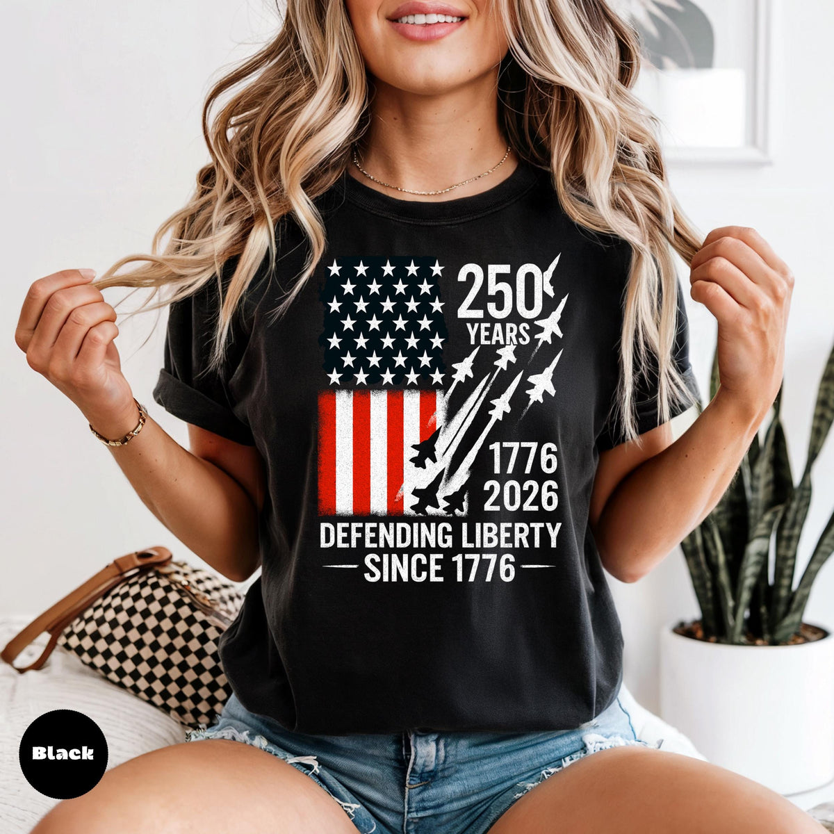Comfort Colors Shirt, 250 Years Defending Liberty, Patriotic American Flag Tee
