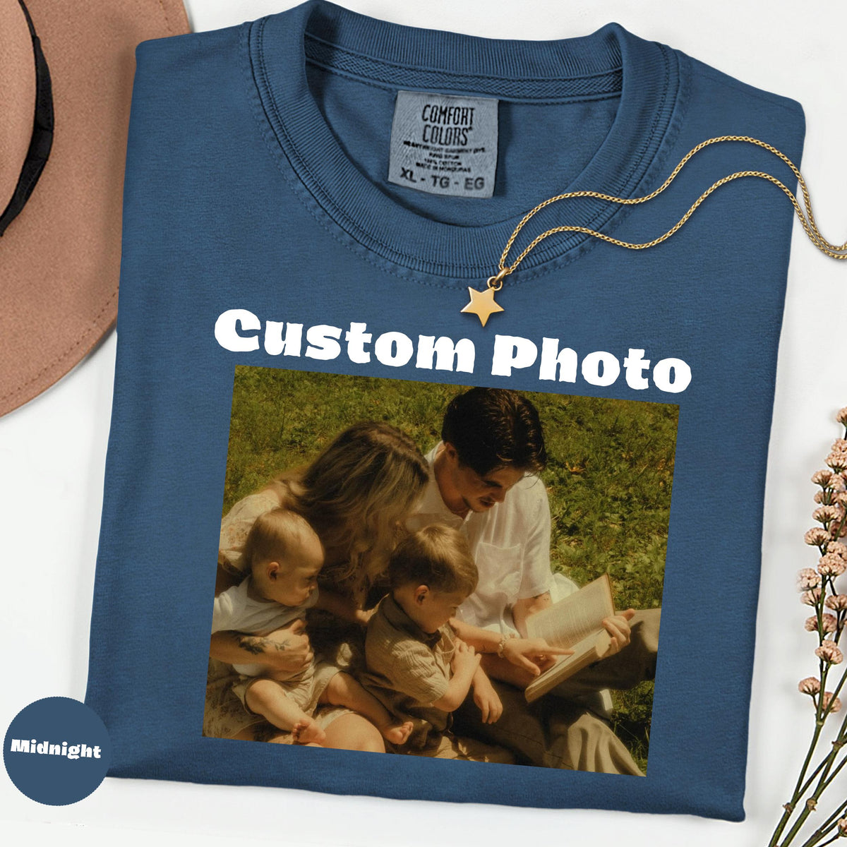 Custom Photo Comfort Colors Shirt, Personalized Picture Tee