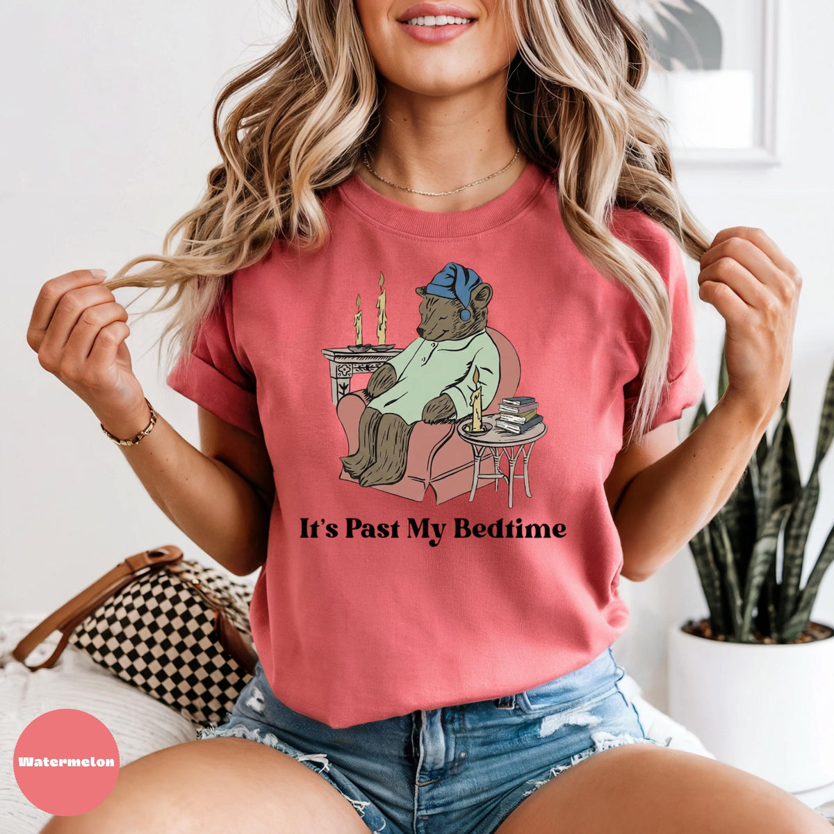 Its Past My Bedtime Comfort Colors Shirt, Funny Bear Pajama Tee, Sleepy Introvert Gift