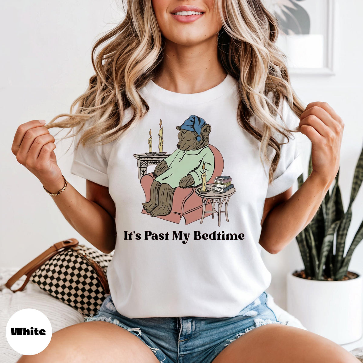 Its Past My Bedtime Comfort Colors Shirt, Funny Bear Pajama Tee, Sleepy Introvert Gift