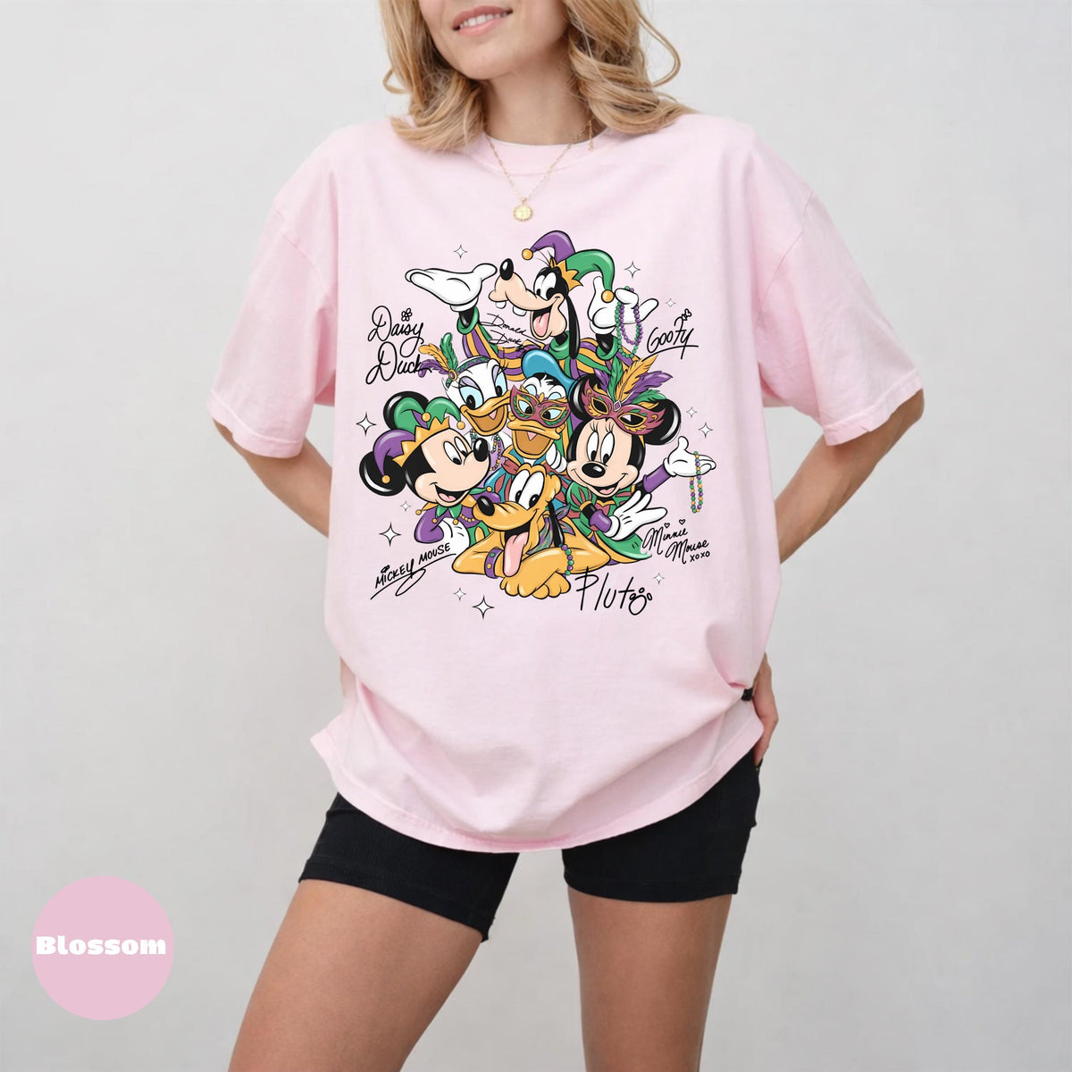 Mardi Gras Cartoon Friends Comfort Colors Shirt, Carnival Character Graphic Tee, Festive Vacation Gift