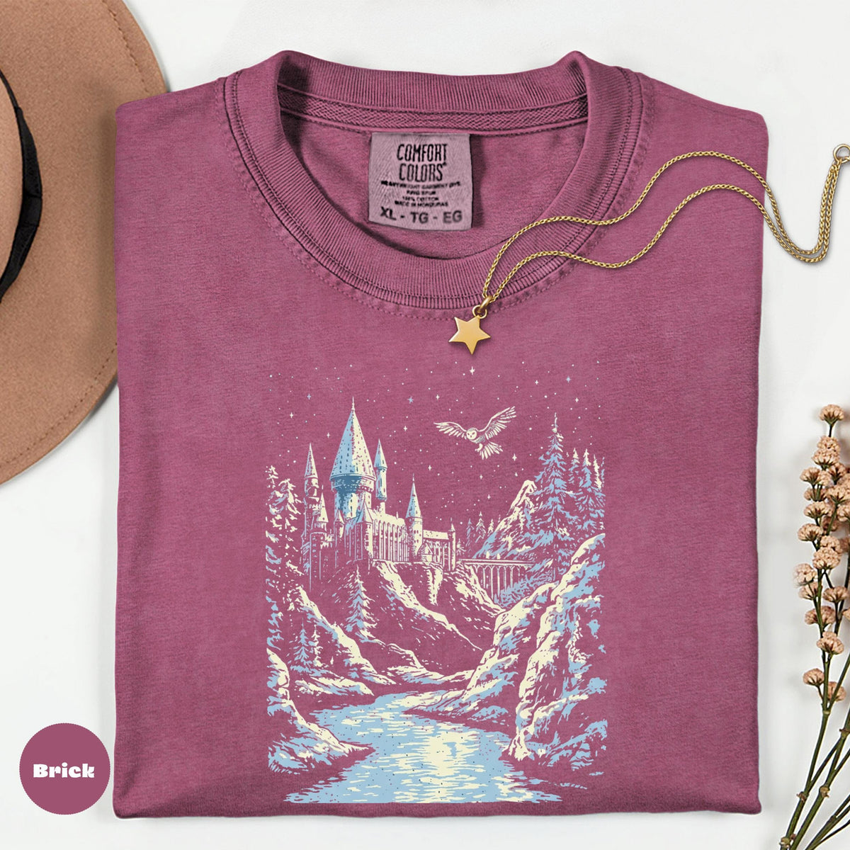 Comfort Colors Castle T-Shirt, Fantasy Landscape Graphic Tee
