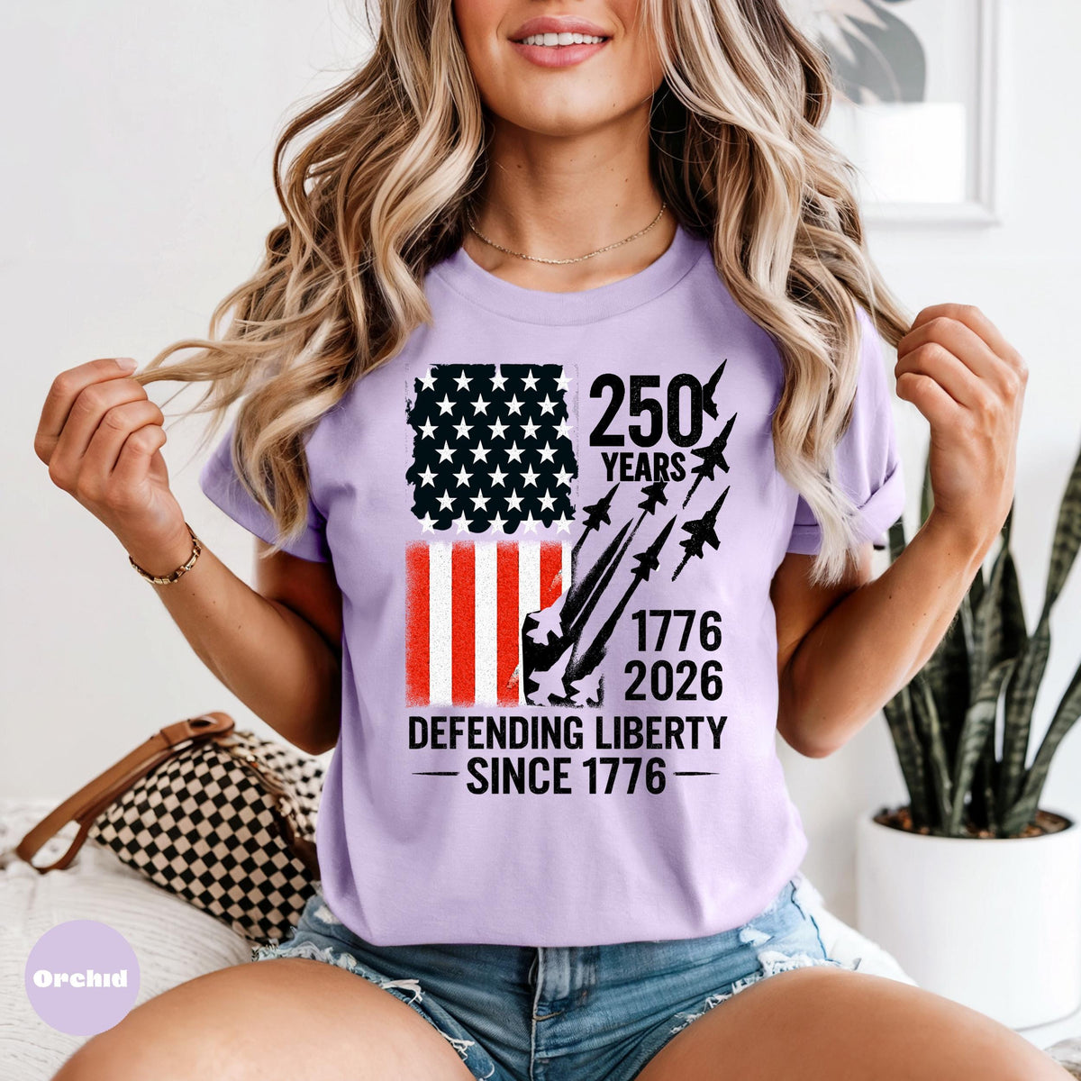 Comfort Colors Shirt, 250 Years Defending Liberty, Patriotic American Flag Tee