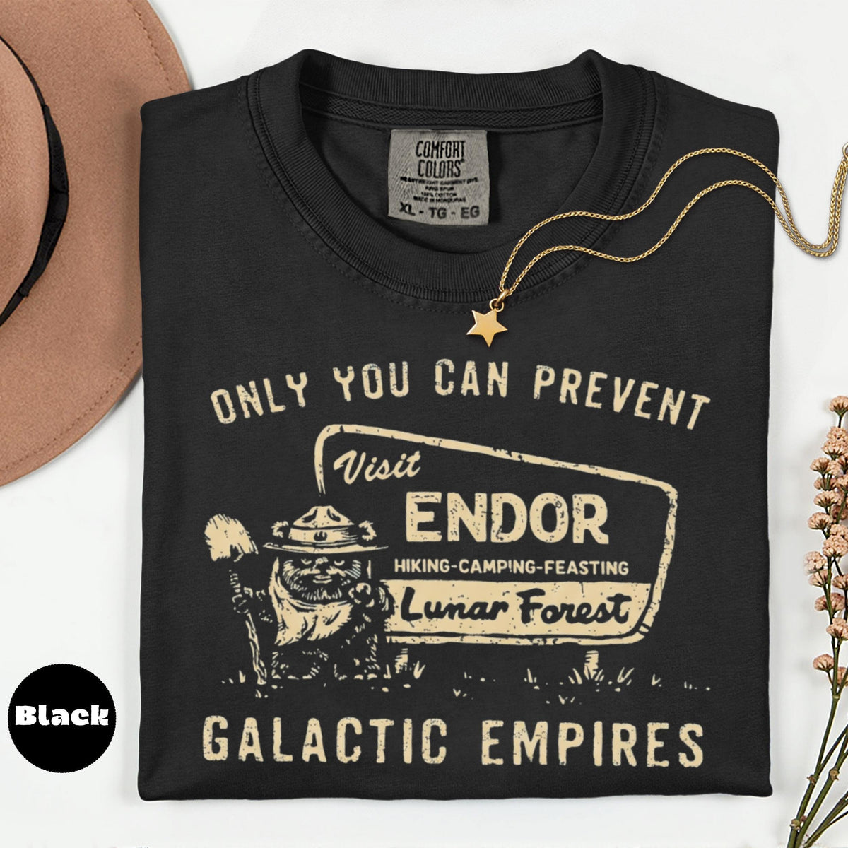 Comfort Colors Endor Shirt, Retro Sci-Fi Forest Tee